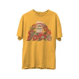 JUNK FOOD Mens Yellow Lightweight Logo Graphic Short Sleeve Jersey T-Shirt M